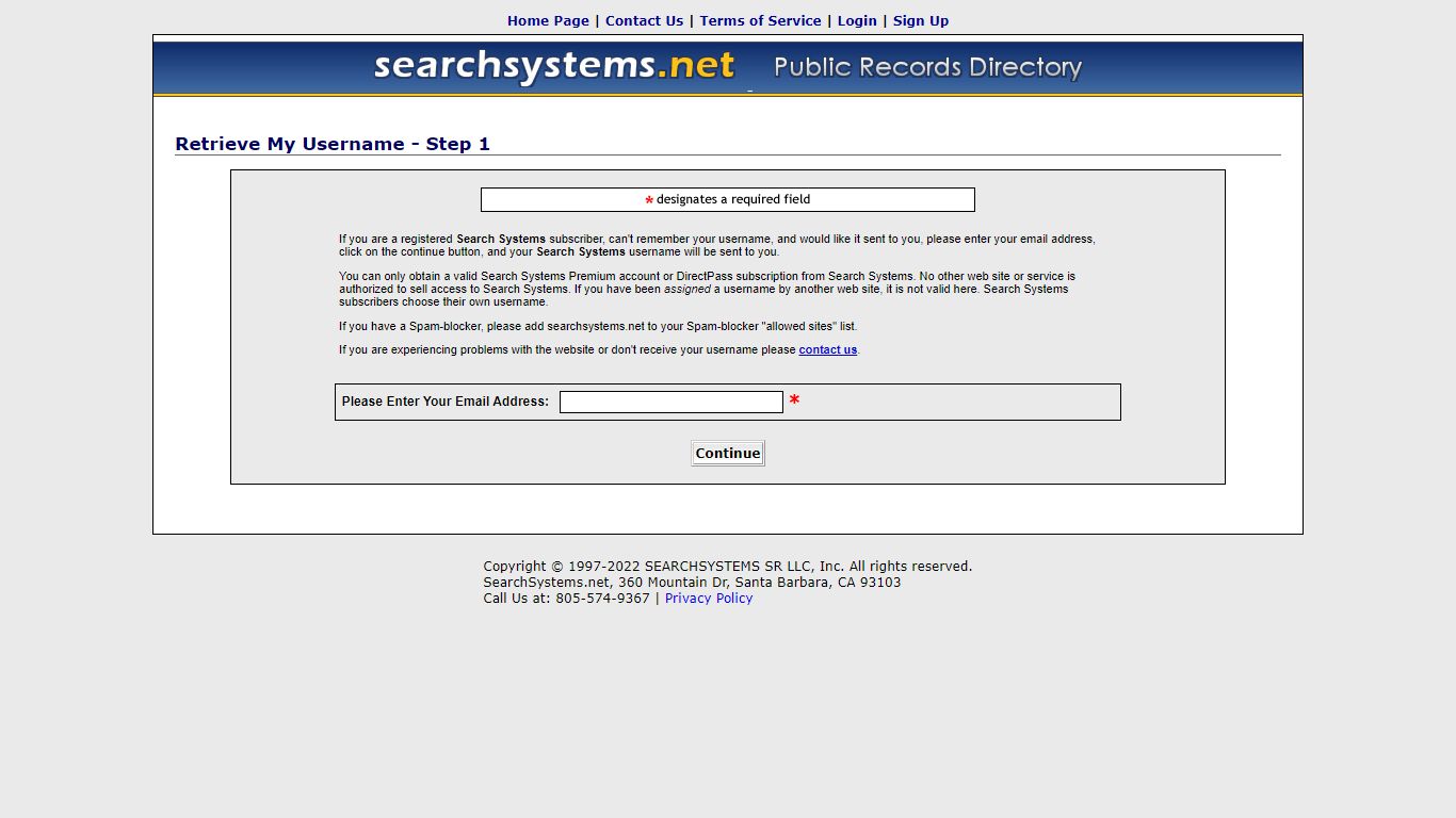 SearchSystems.net - Public Records Directory